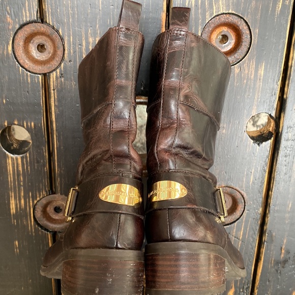 Michael Kors Ankle Boots with Goldtone Hardware and Lug Sole - Picture 5 of 12